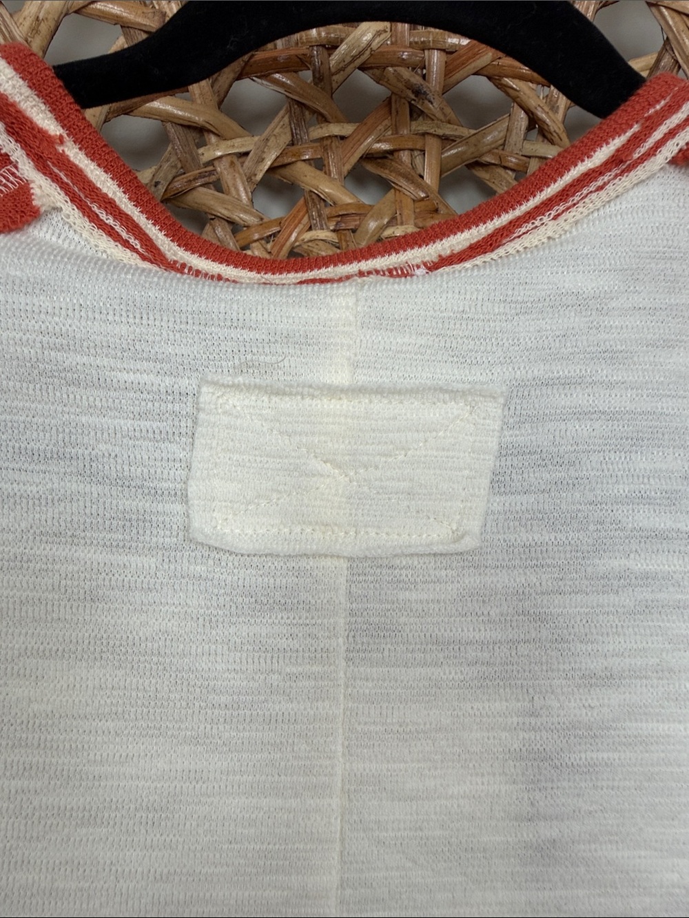 Ariella Cream Knit Raglan Top with Red Striped Sleeves - Picture 8 of 16